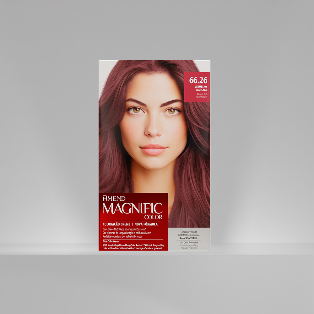 Kit Coloração Amend Magnific Color 66.26 Vermelho Marsala